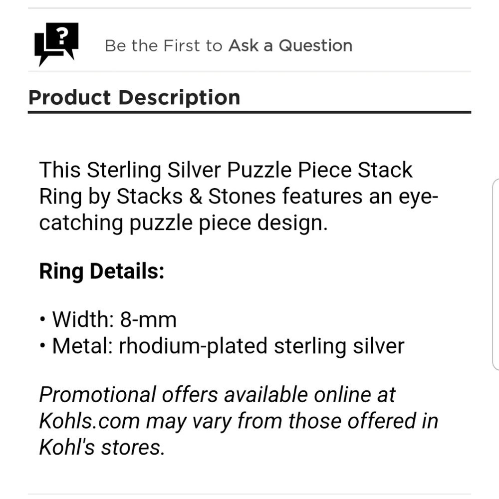 Stacks & Stones Sterling Silver Puzzle Piece Stack Ring NWT - Picture 2 of 5